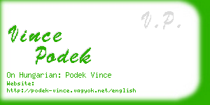 vince podek business card